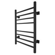 Warmlyyours Sierra Towel Warmer, Black, Dual Connection, 8 Bars TW-SR08KS-HP